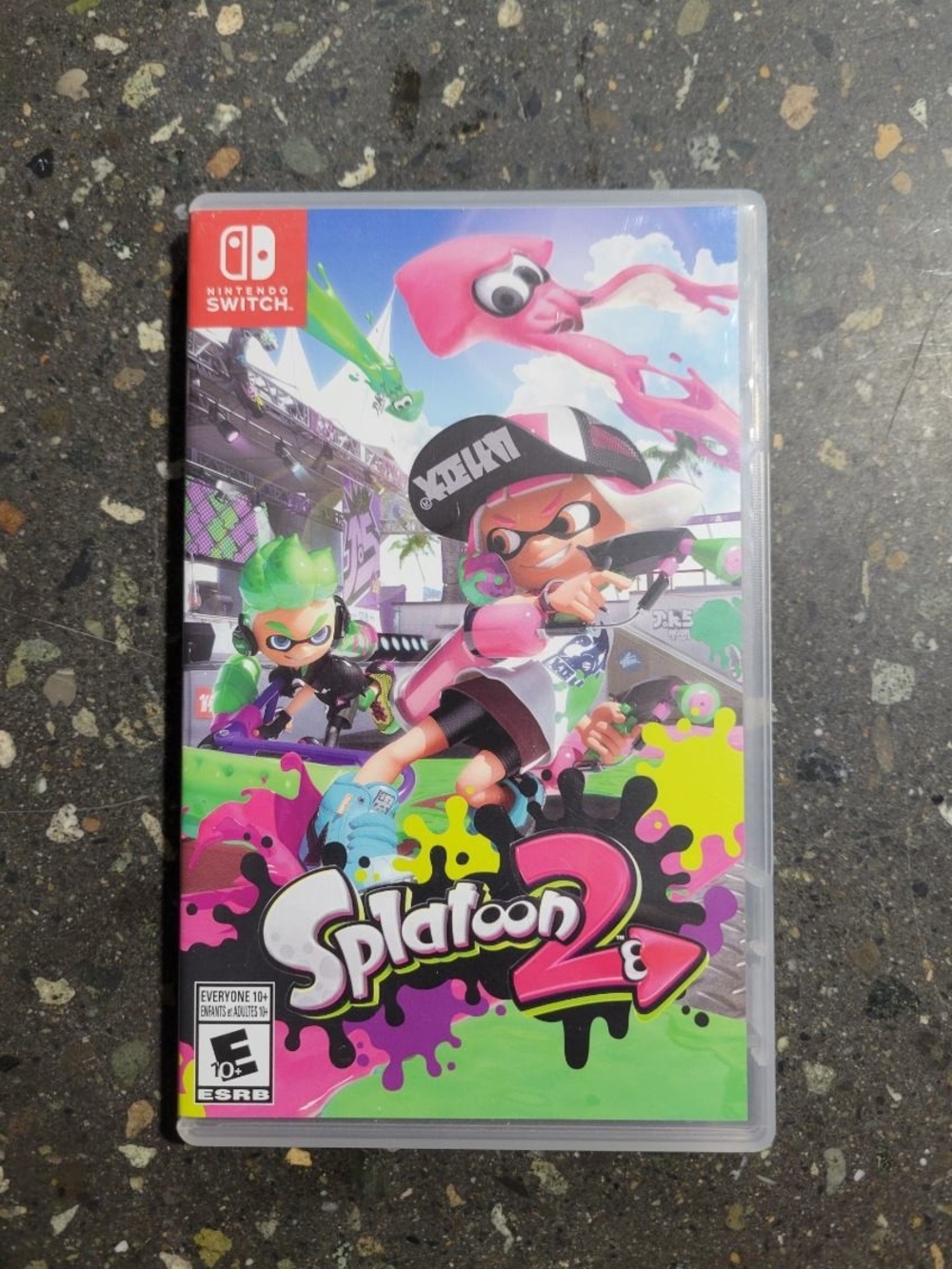 Nintendo Switch Splatoon 2 Game Case - Pink & Green Cover Art